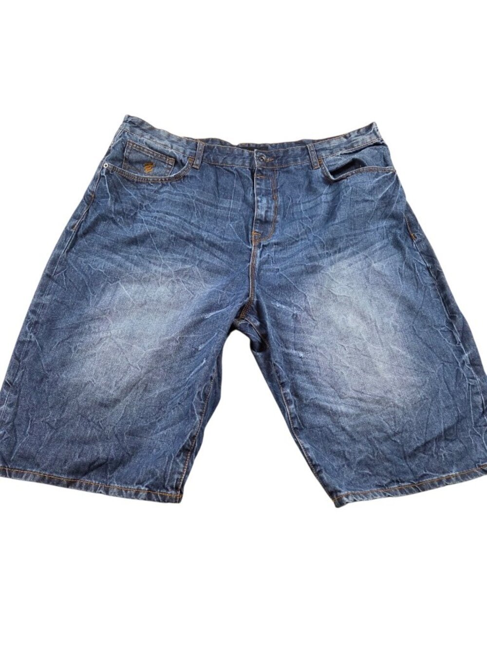 Rocawear Denim Jean Shorts Mens 42 Baggy Streetwear Hip Hop Distressed Dark Wash